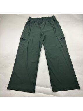 Old Navy Dark Ivy Green Sleek Tech High Rise Wide Leg Cargo Athletic Pant L